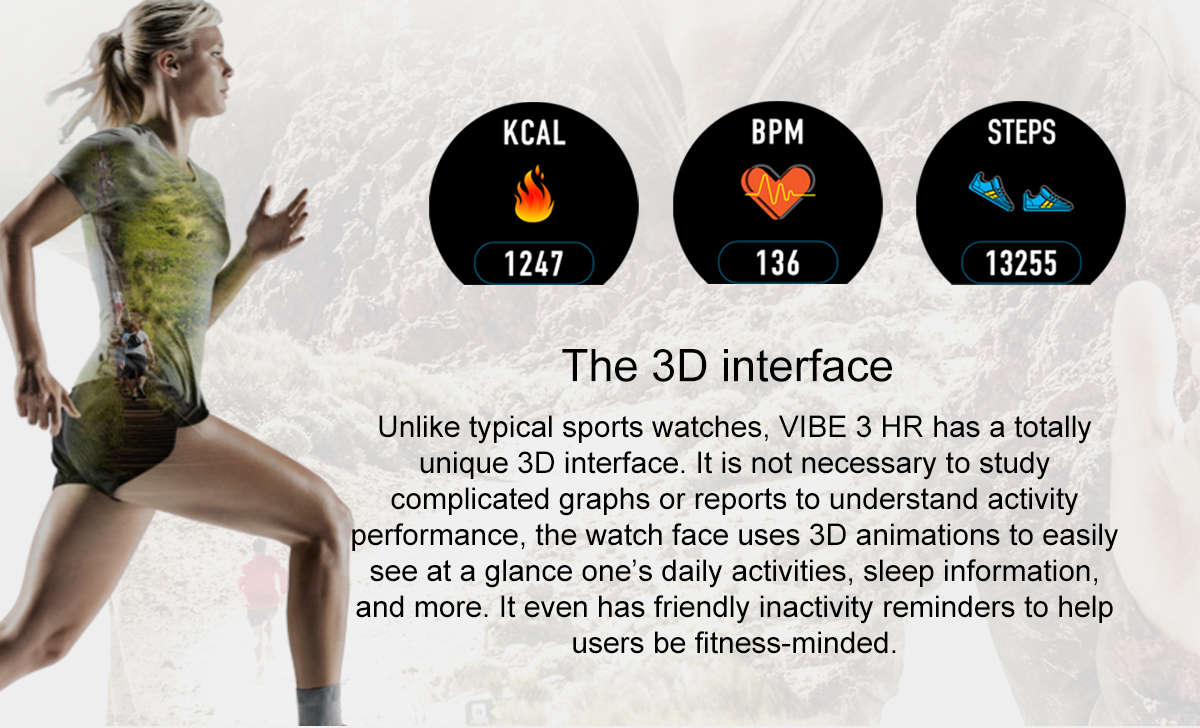 Zeblaze VIBE 3 HR Rugged Inside Out HR Monitor 3D UI All-day Activity Record 1.22' IPS Smart Watch