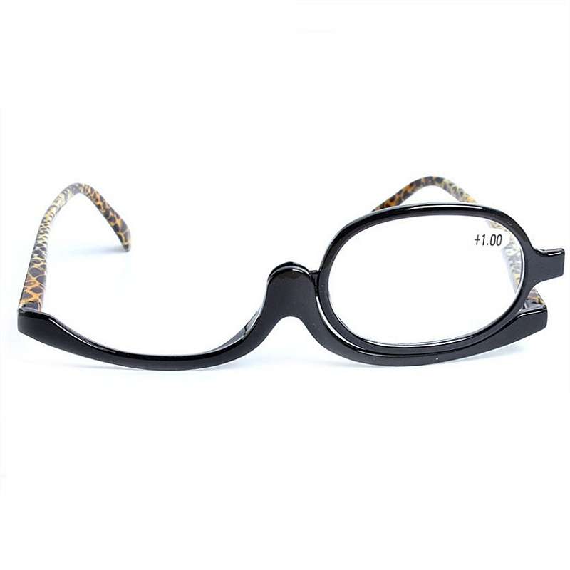 Rotating Makeup Glasses Magnifying Glasses Cosmetic Reading Glass Folding Eyeglasses (STRENGTH: 2.0)