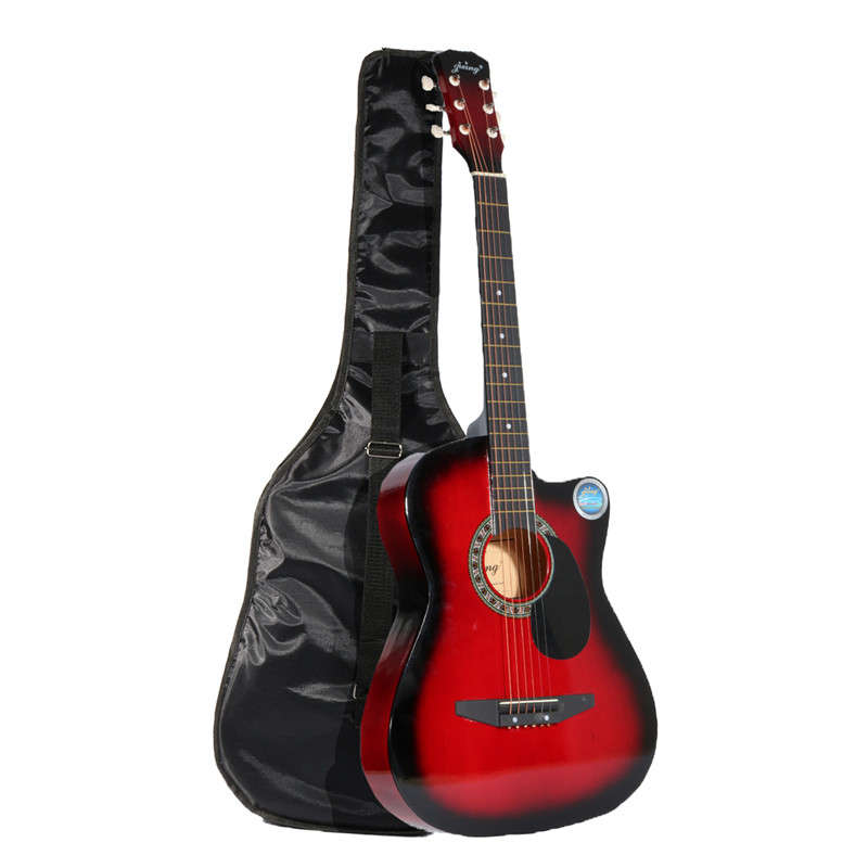 38 Inch Wooden Folk Acoustic Guitar 6 Color Guitar with Bag for Beginner