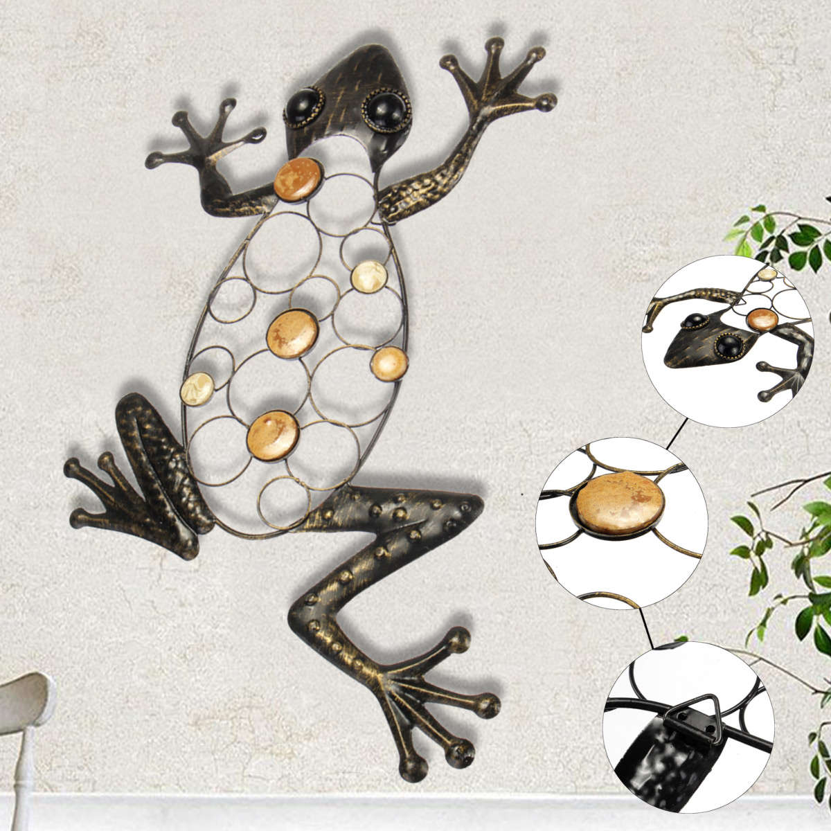 Frog Iron Metal Craft Garden Hanging Wall Art Ornament Mounted Home Decorations