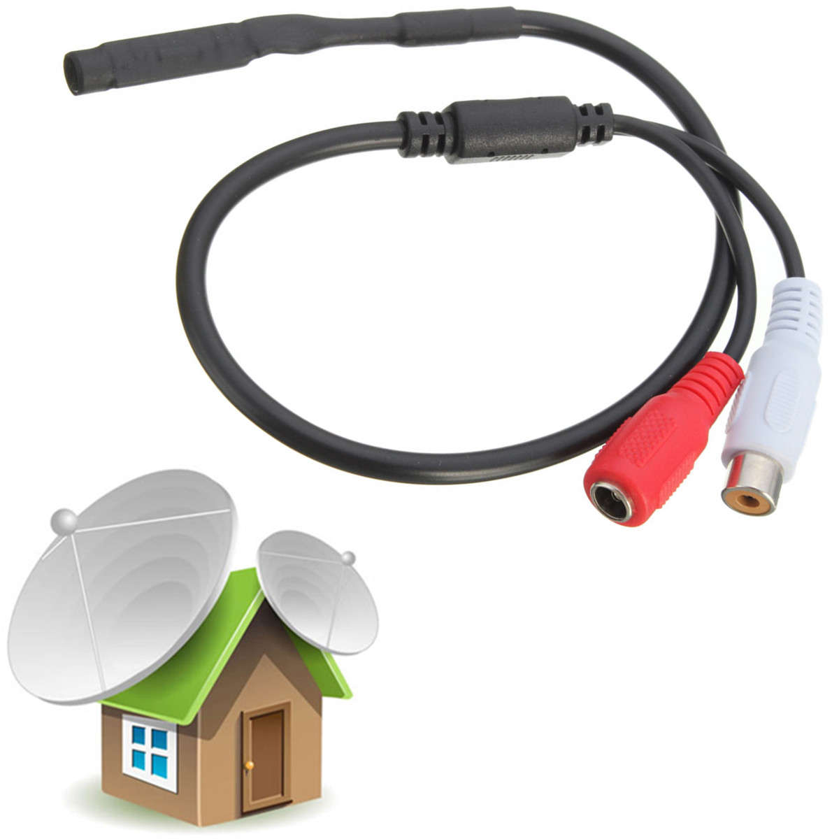 Sensitive Audio Pickup Mic Microphone Cable For CCTV Security System Covert DVR Camera - 0.02kg
