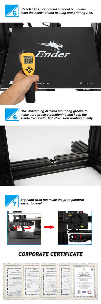 Creality 3D Ender-3 V-slot Prusa I3 DIY 3D Printer Kit 220x220x250mm Printing Size - 8.14kg