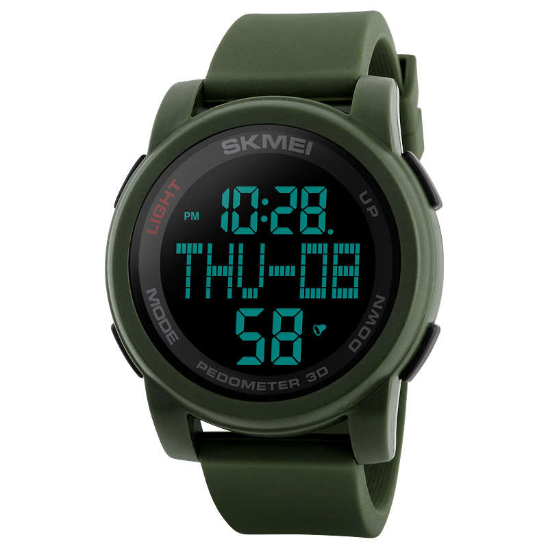 SKMEI 1317 Pedometer LED Countdown Men Sport Digital Watch (COLOR: ARMYGREEN)
