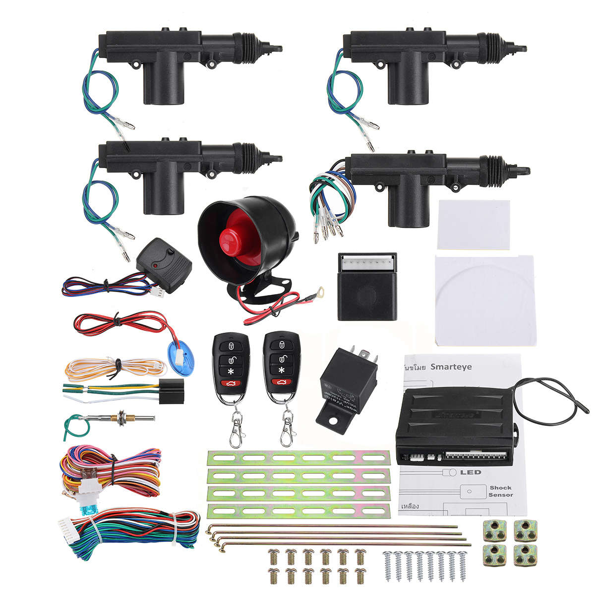 Remote Control Car Alarm System + Keyless Entry Security 4 Door Central Locking