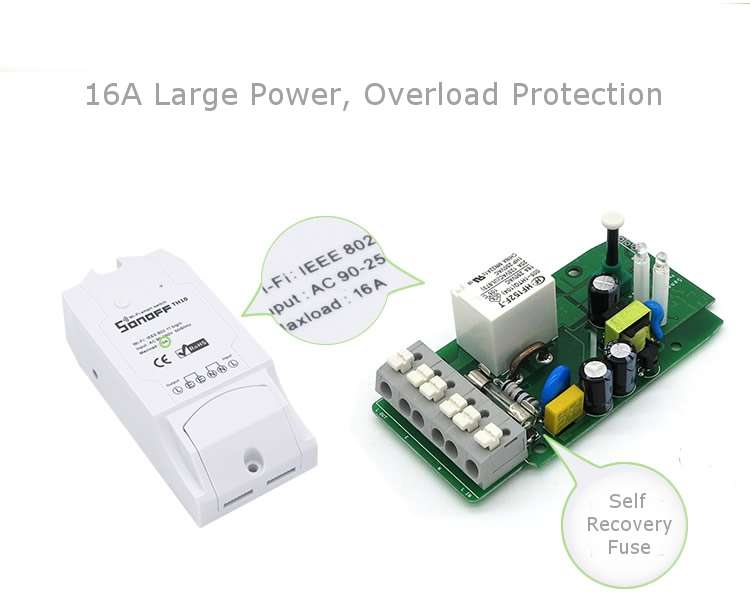 SONOFF POW 16A 3500W DIY WIFI Wireless Long Distance APP Remote Control Switch Socket Power Monitor