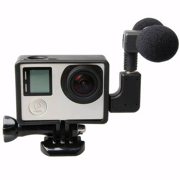 External Microphone with Mic Adapter Standard Frame Kit Fit for GoPro Hero 4 3 Plus 3