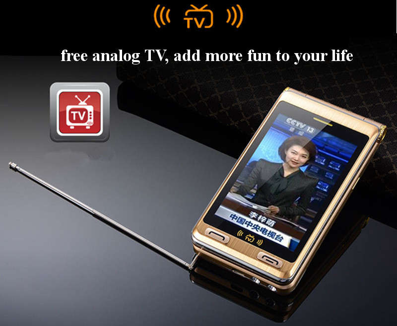 TKEXUN G10+ Flip Analog TV 6500mAh 4.0 Inch Dual Touch Screen Dual Flashlight Dual SIM Feature