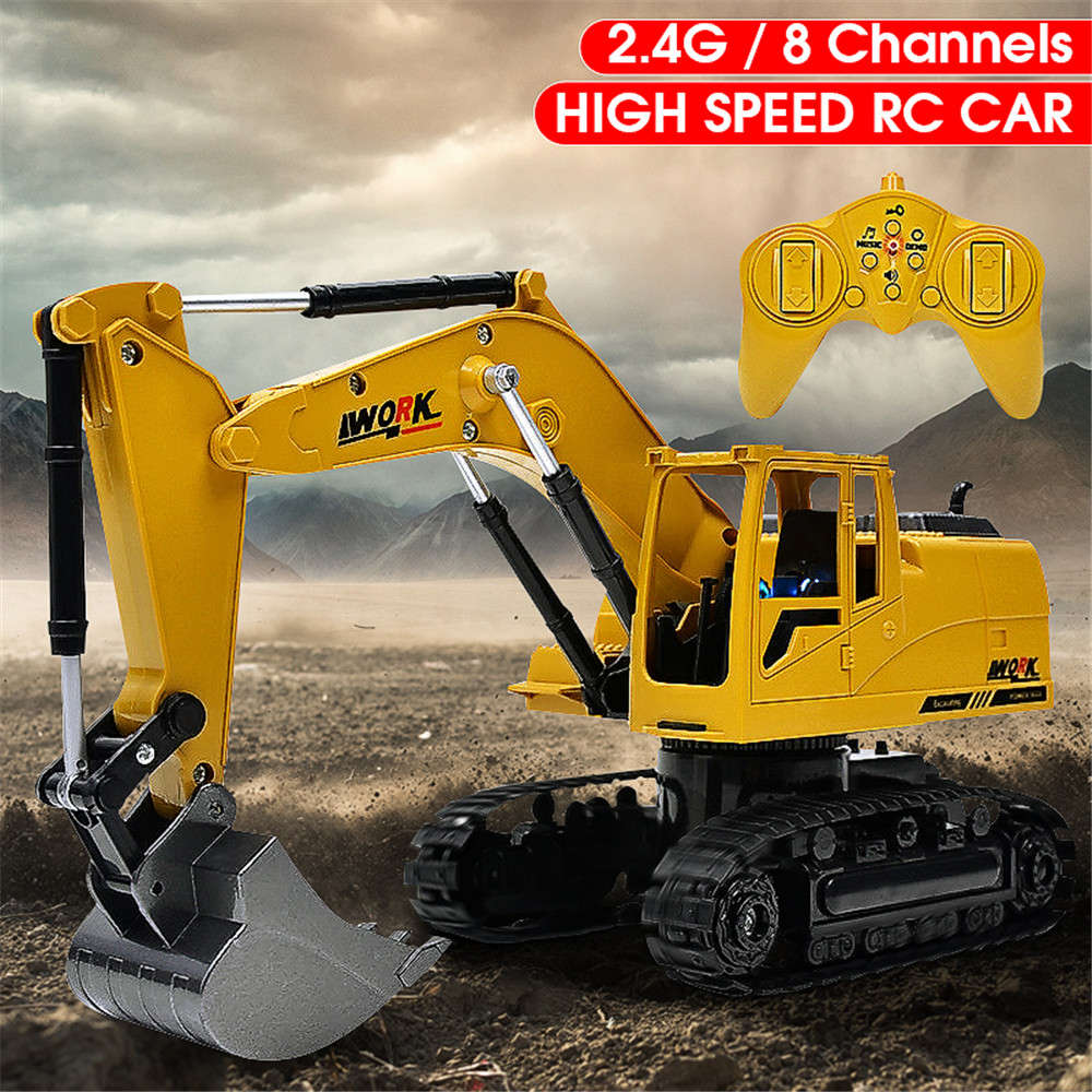 Ao Hai 3853 1/24 2.4G 8CH Rc Car Alloy Excavator Engineering Truck RTR Toy - 1kg