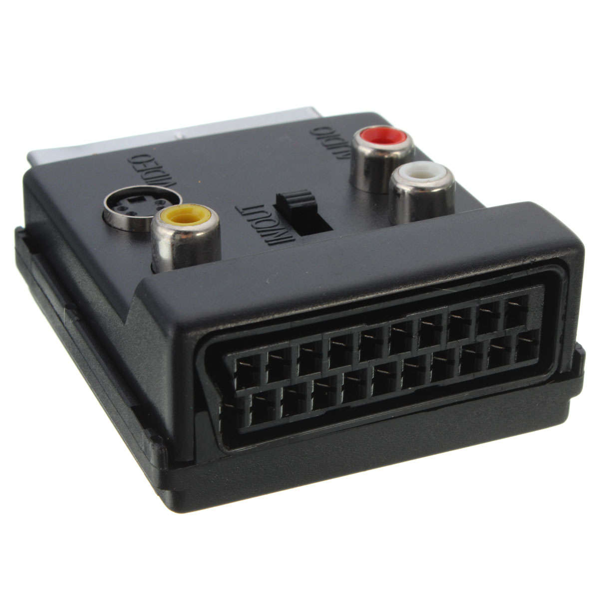Switchable Scart Male to Scart Female S-Video 3 RCA Audio Adapter Converter Connector