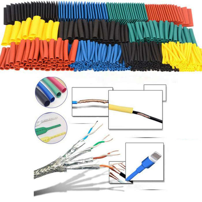 164Pcs Polyolefin Shrinking Assorted Heat Shrink Tube Wire Cable Insulated S