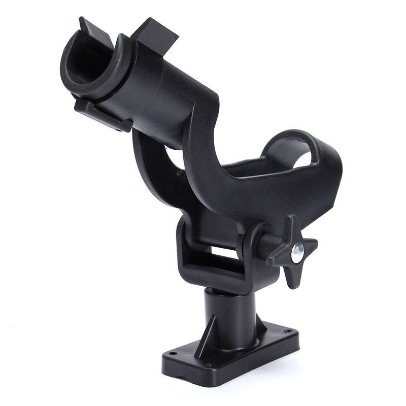 Fishing Rod Holder Adjustable Boat Mount Kit Kayak Side Tackle Black