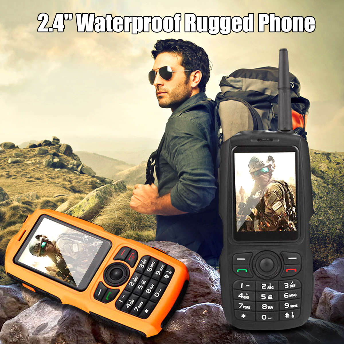 A17 3G Network WIFI 2800mAh IP68 Waterproof Intercom Zello PTT Android GPS B