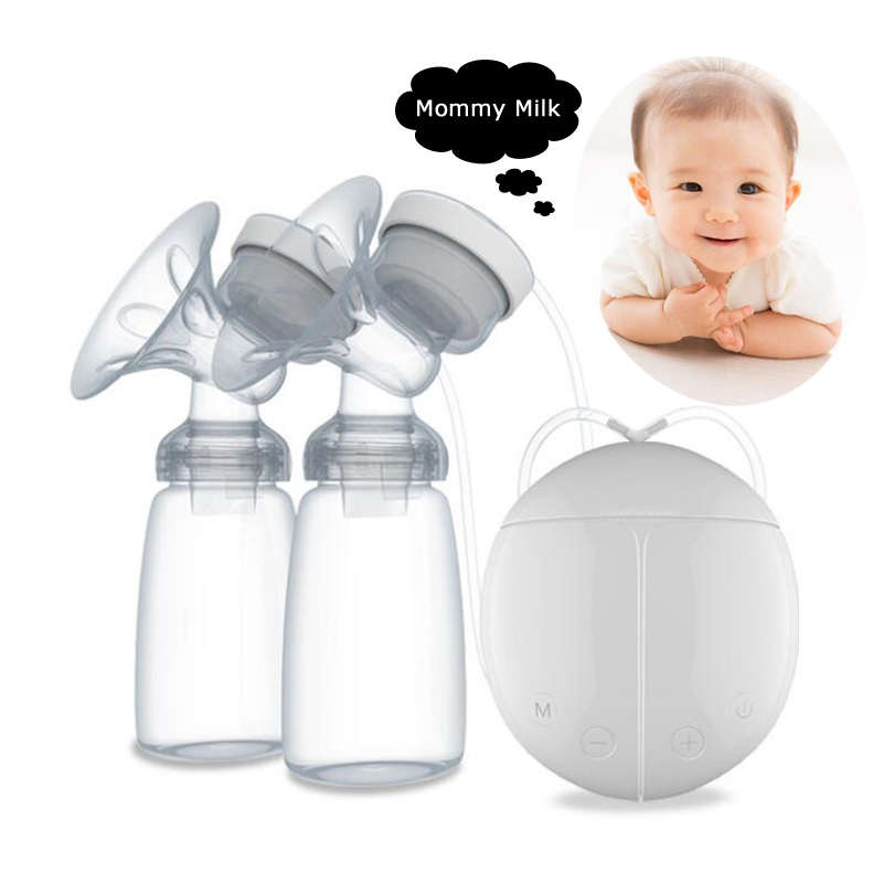 Real Bubee Double USB Electric Breast Pump with Milk Bottle Automatic Massage PP BPA Free Powerful B