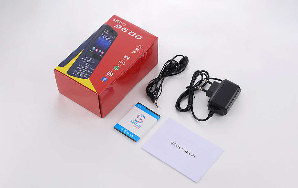 SERVO V9500 2.8 Inch HD Large Screen 1100mAh 64MB+64MB 4 Sim Cards 4 Standby FM GPRS Feature Phone