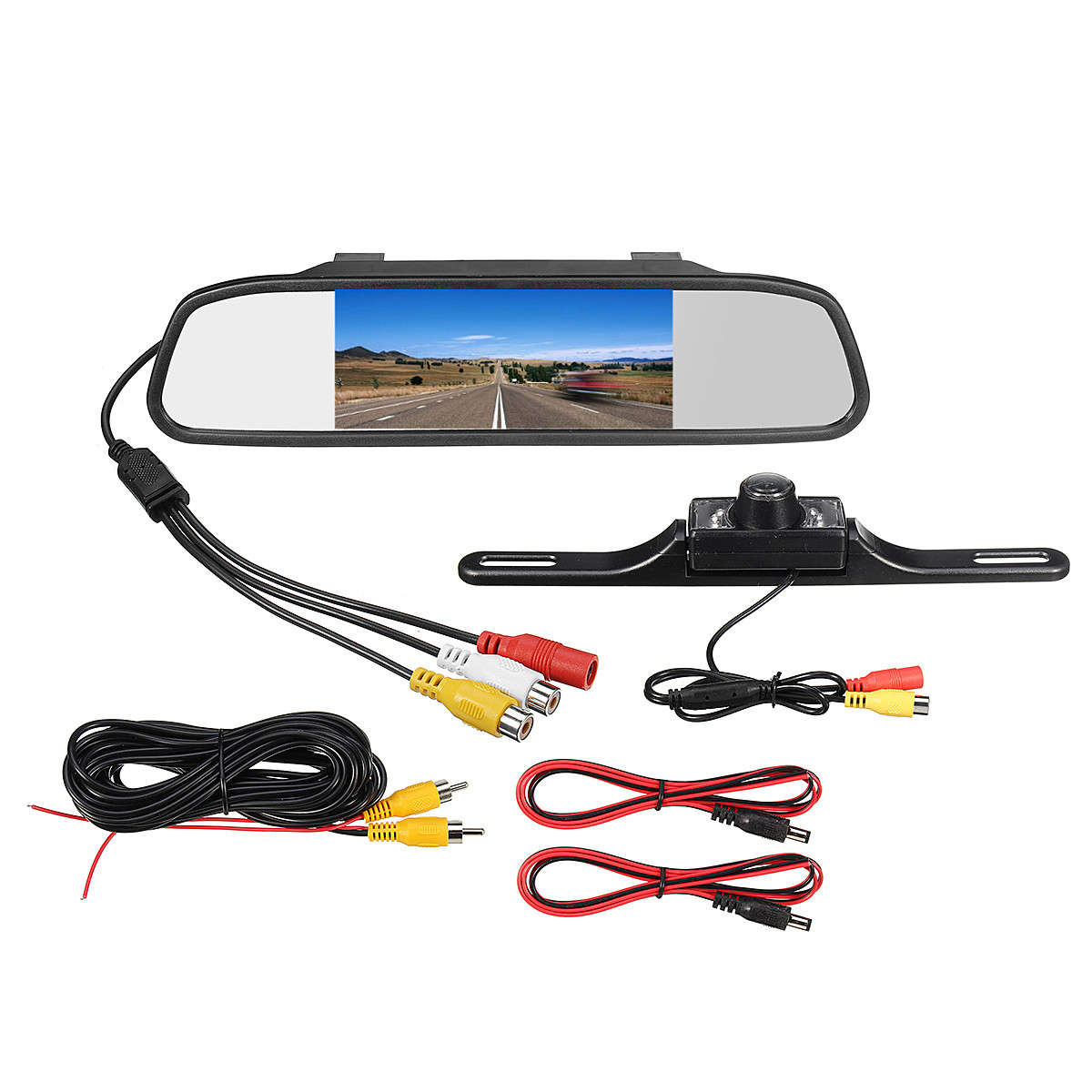 4.3 Inch Waterproof Backup Camera Mirror Car DVR Rear View Reverse Night Vision Parking System Kit
