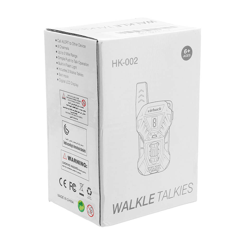 2pcs HK-002 0.5W UHF Auto Multi-Channels Mini Radios Walkie Talkie Built-in Flashlight - 0.16kg
