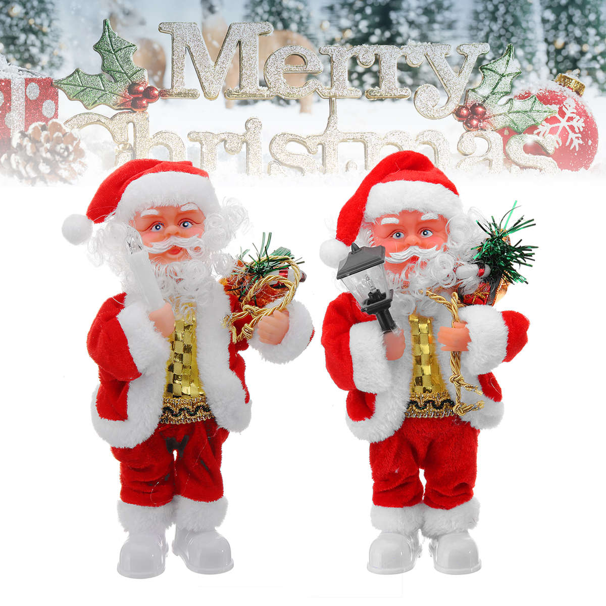 Electric Santa Claus Doll Christmas Singing Lighting Toys Christmas Gift Home Decorations