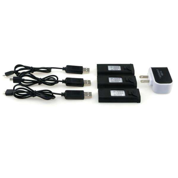 3x VISUO XS809HW XS809W Battery Charger Set 3.7V 900mAH 30C Lipo Battery