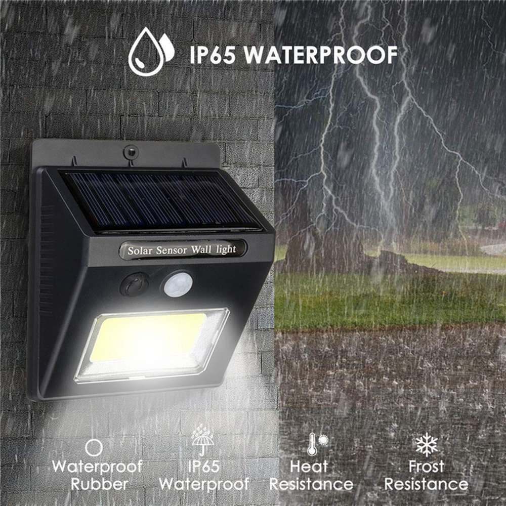 SOLAR POWER SUPER BRIGHT COB 24 LED PIR MOTION SENSOR WALL LIGHT