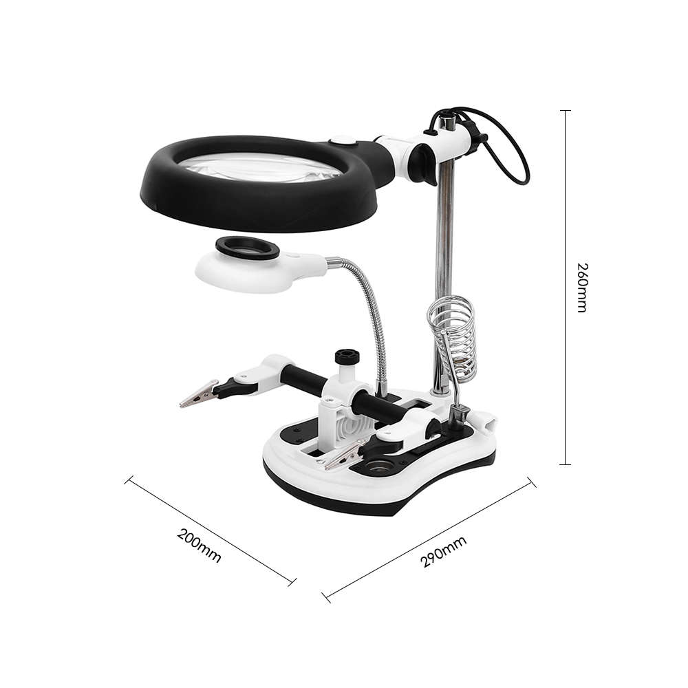 DIY PCB Soldering Desk Magnifier LED Light Magnifiers Soldering Iron Helping Hands Auxiliary Clamp
