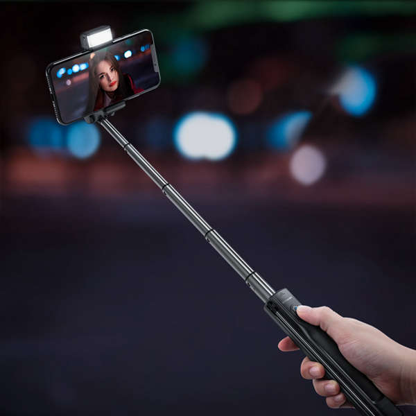 Bluetooth Tripod Selfie Stick With LED Fill Light - Blitzwolf BW-BS8 Extendable