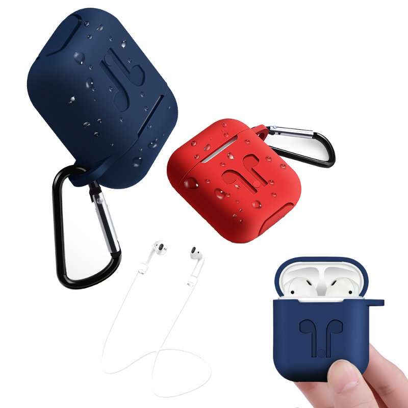 Bakeey  Waterproof Shockproof Earphone Case+Anti Lost Strap+Hook For Apple AirPods