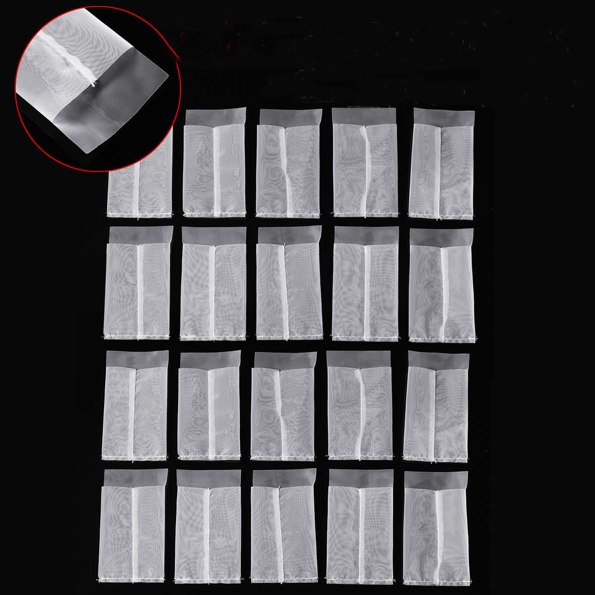 20Pcs 160u 2`` x 3`` Reusable Rosin Press Filter Tea Bags Nylon Mesh Micron Screen Rosin Bag