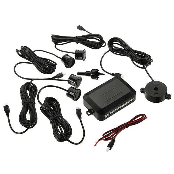 4 Parking Sensors Car Reverse Rear Radar System Kit Sound Alarm