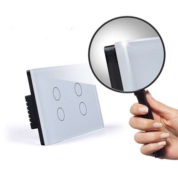 Livolo White Crystal Glass Touch&Remote Switch VL-C304R-81 AC110-250V