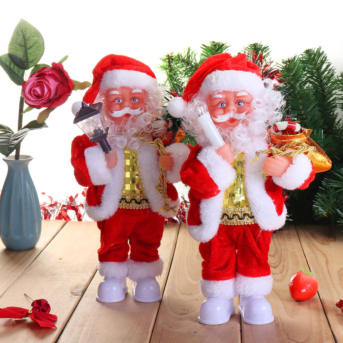 Electric Santa Claus Doll Christmas Singing Lighting Toys Christmas Gift Home Decorations