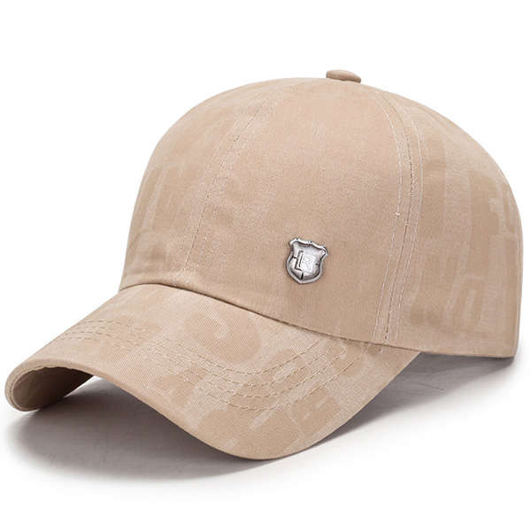 Men Cotton Letter Baseball Caps Winter Warm Outdoors Adjustable Sport Caps (COLOR: BEIGE)