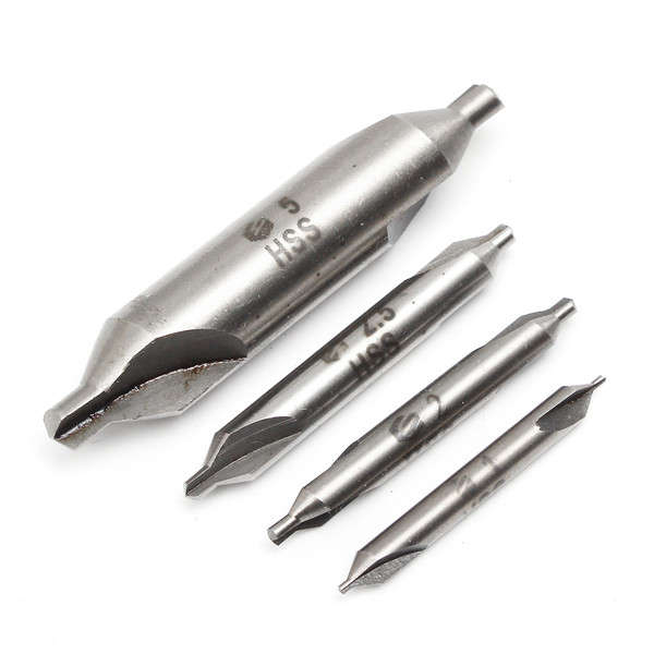 /2/2.5/5mm Centering Drills Set 60 Degree HSS Center Drill Bits Counte