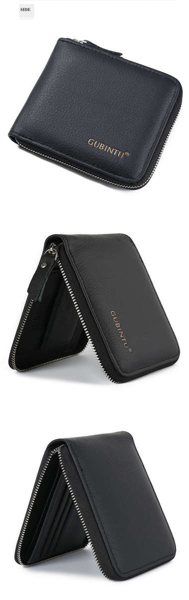 Genuine Leather Multifunction Wallet Zip Around Coin Bag Card Holder for Men