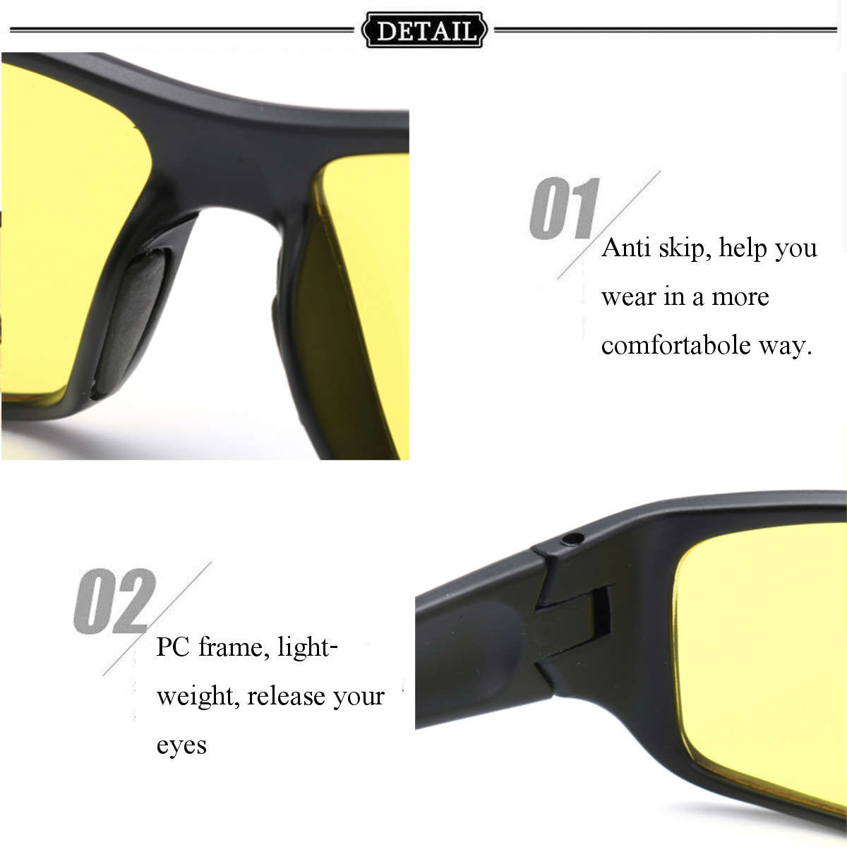 G01 Unisex Night Driving Glasses Anti Glare Night Vision Driver Safet