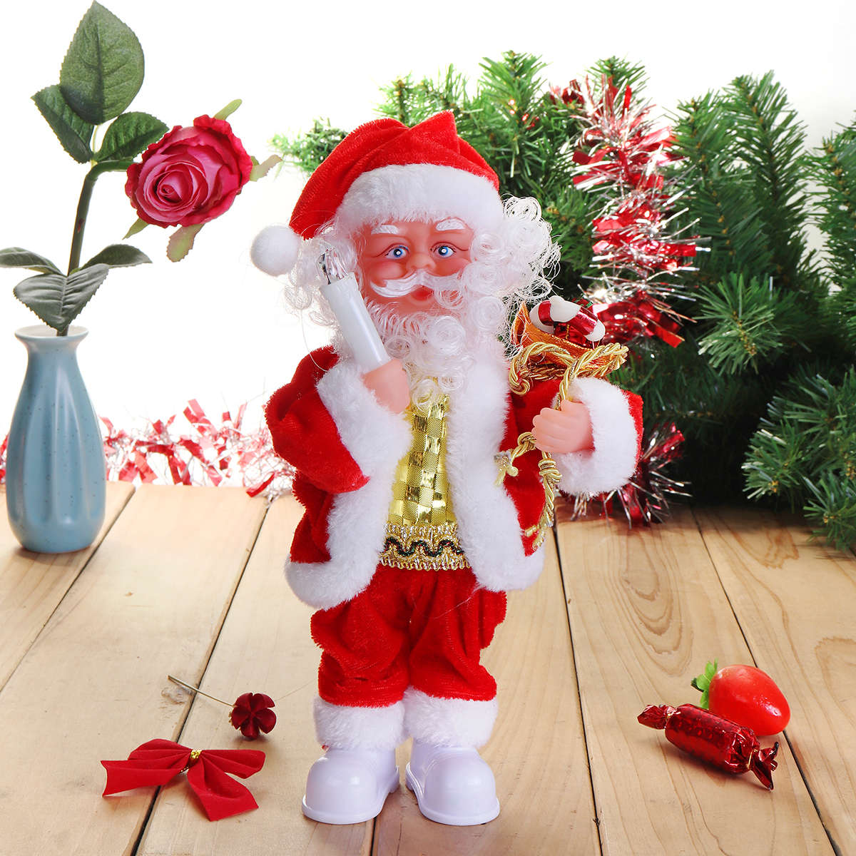 Electric Santa Claus Doll Christmas Singing Lighting Toys Christmas Gift Home Decorations