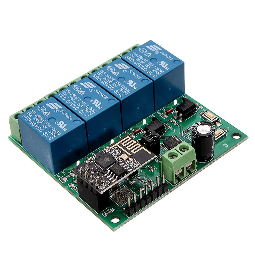 DC5V ESP8266 Four Channel Wifi Relay IOT Smart Home Phone APP Remote Control Switch - 0.06kg