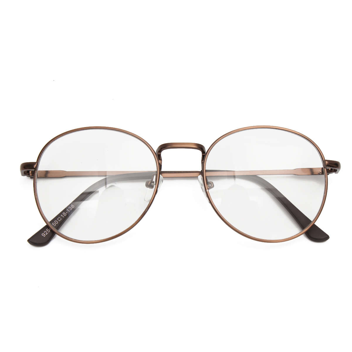 Unisex Retro Vintage Oval Eyeglasses Frame Spectacles Clear Plain Glasses  (COLOR: BROWN)