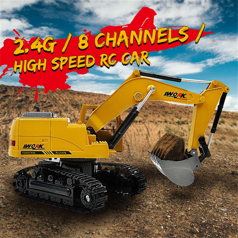 Ao Hai 3853 1/24 2.4G 8CH Rc Car Alloy Excavator Engineering Truck RTR Toy - 1kg