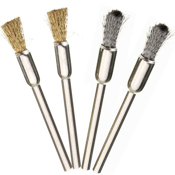 36pcs 3.175mm Shank Copper Steel Wire Polishing Wheel Brush for Dremel