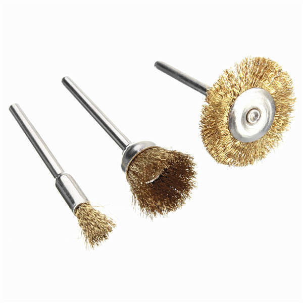 36pcs 3.175mm Shank Copper Steel Wire Polishing Wheel Brush for Dremel