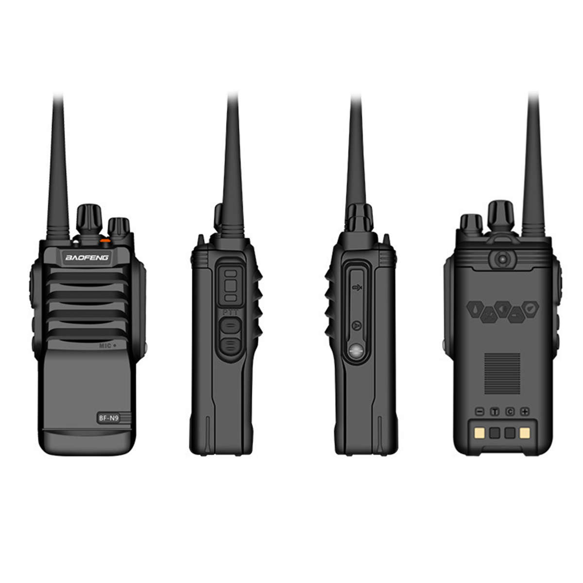 Baofeng BF-N9 8W IP67 Waterproof Walkie Talkie FM Radio UHF 400-520MHz Two Way Radio 15KM Communica