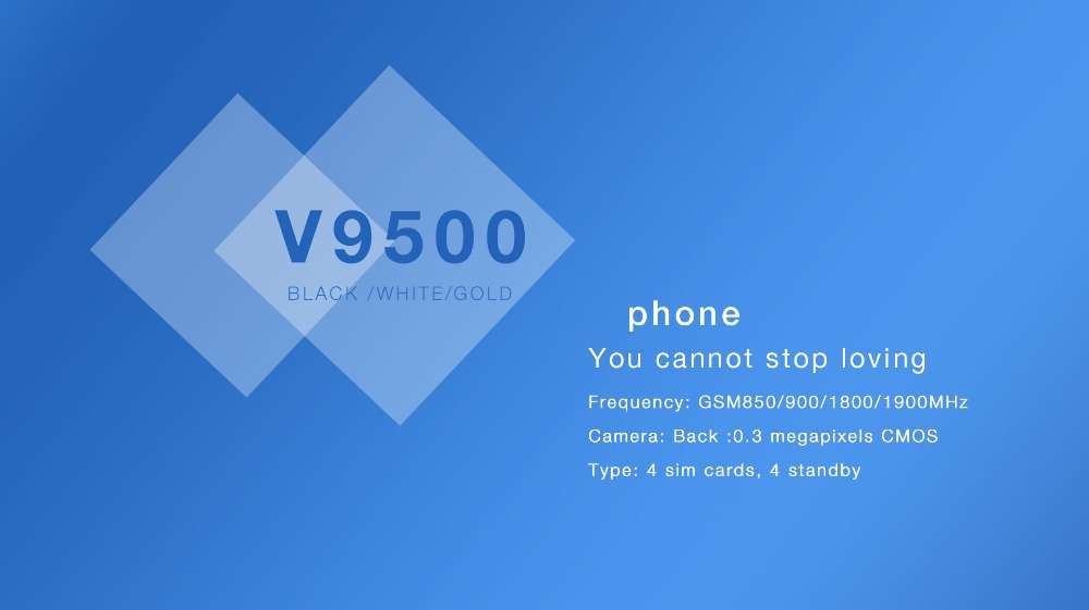 SERVO V9500 2.8 Inch HD Large Screen 1100mAh 64MB+64MB 4 Sim Cards 4 Standby FM GPRS Feature Phone