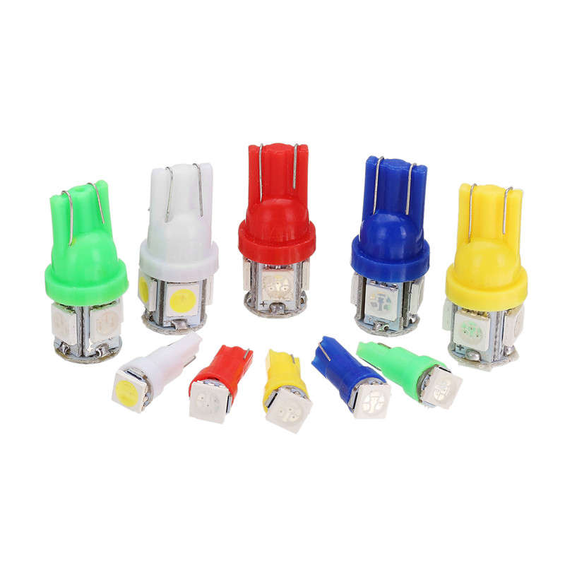 Set 25pcs T5 5050 1SMD 10pcs T10 5050 5SMD LED Car Side Marker Lights Wedge Reading Instrument Bulbs