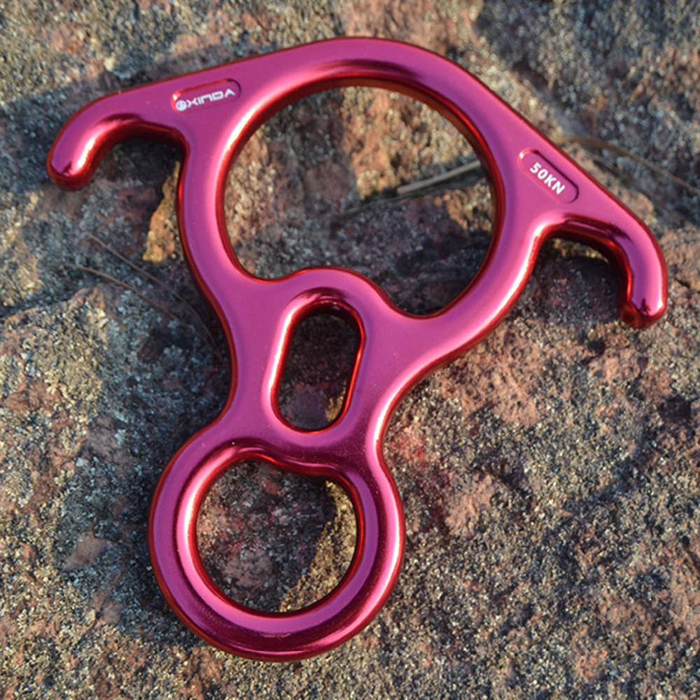 Xinda Camping Eight Rings Descender Hook Climbing Mountaineering Downwards P