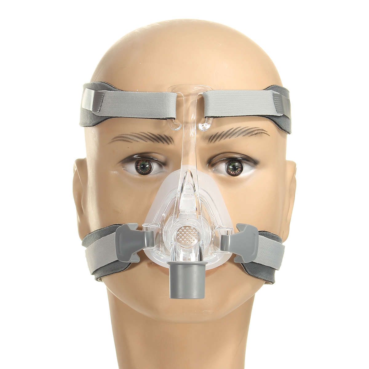 Silicone Gel Full-Face Mask Headgear Strap Sleep Apnea Nasal Snoring for CPAP (SIZE: L)