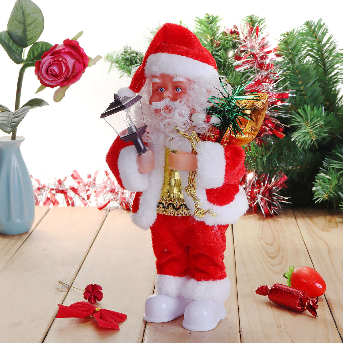 Electric Santa Claus Doll Christmas Singing Lighting Toys Christmas Gift Home Decorations