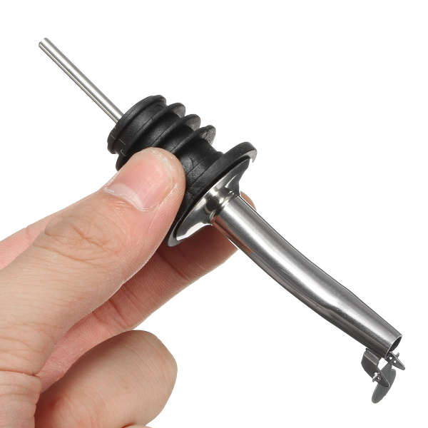 Stainless Steel Whisky Liquor Oil Wine Bottle Pourer Stopper Dispenser With Lid