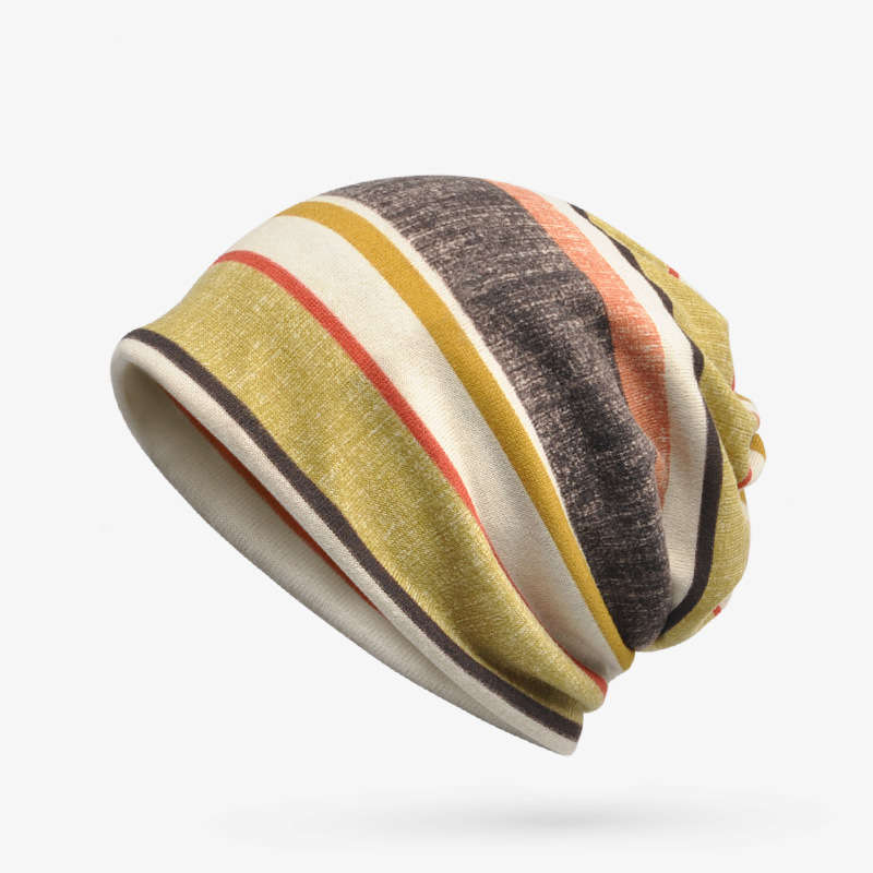 Unisex Autumn Winter Warm Polyester Striped Hat Multi Functional Outdoor Cy... (COLOR: YELLOWSTRIPE)