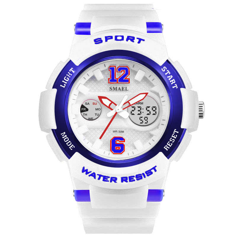 SMAEL 1632 Waterproof Light Shock Female Watch Rose Gold White Digital Watch