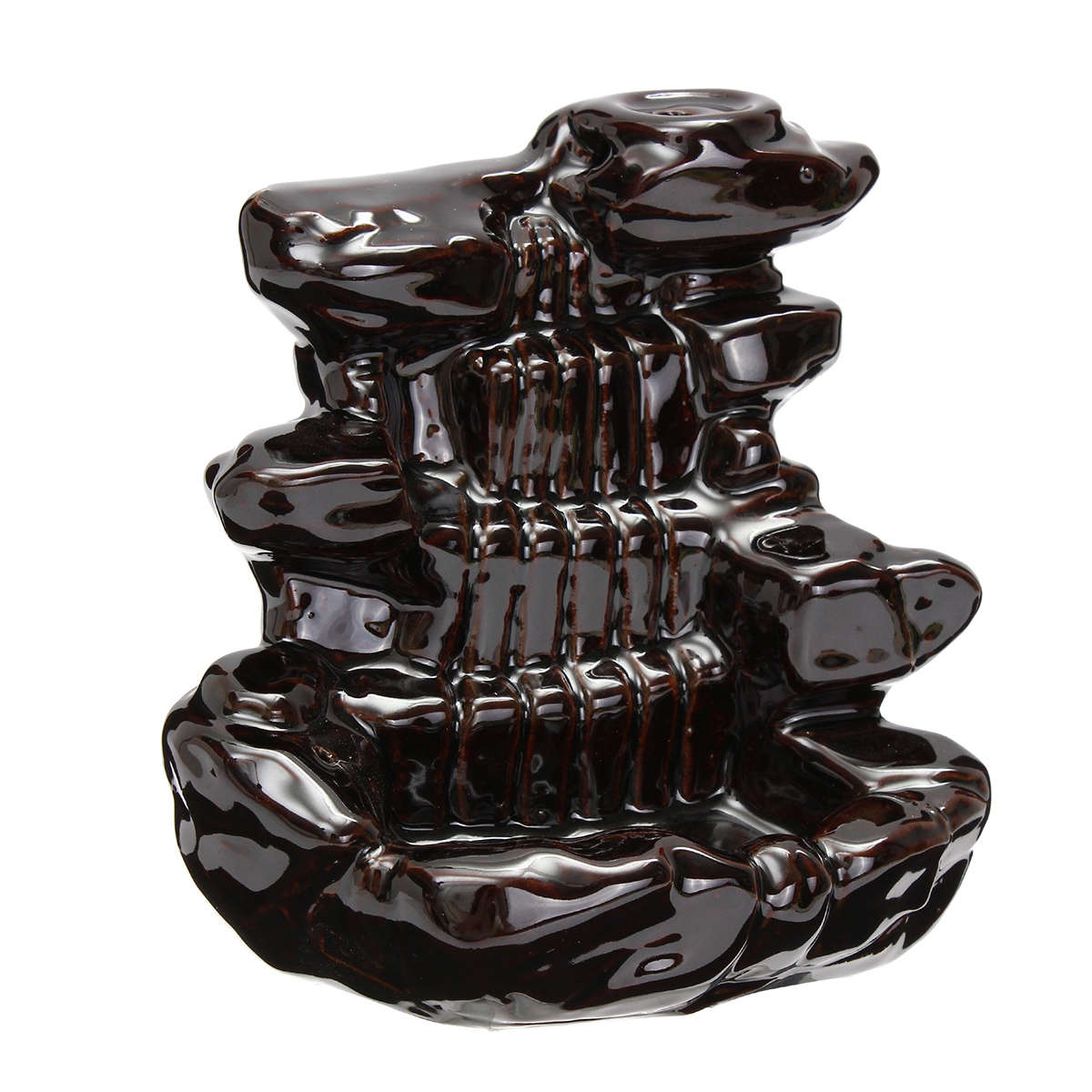 Backflow Incense Cone Burner Stick Holder Mountain Stone Waterfall Fragrance Fragrant Censer Decor